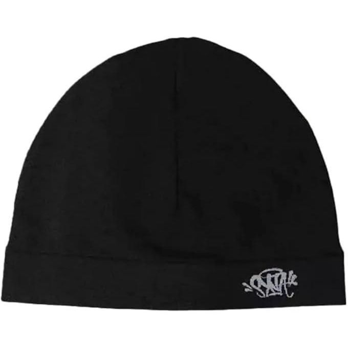 Syna World Skull Cap, Central CEE Beanie Running Hat - Black Breatherble Windproof Knitwear Skully for All Season- synaworld