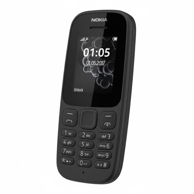 Nokia 105 Original Dual SIM Feature Phone, Long Battery LifeFM Radio, LED Torch, Durable Design