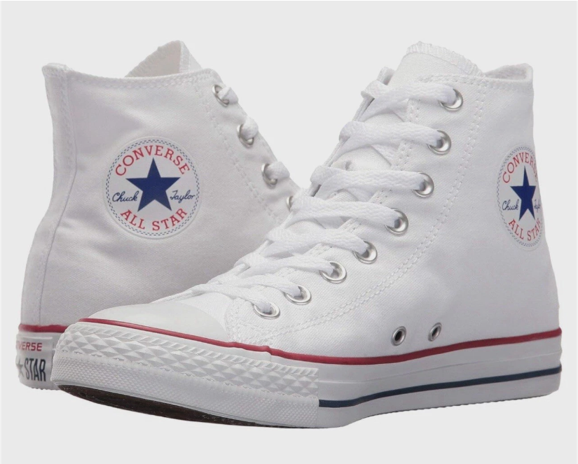 CANVAS HIGH-CUT ALL STAR WHITE RUBBER SHOES