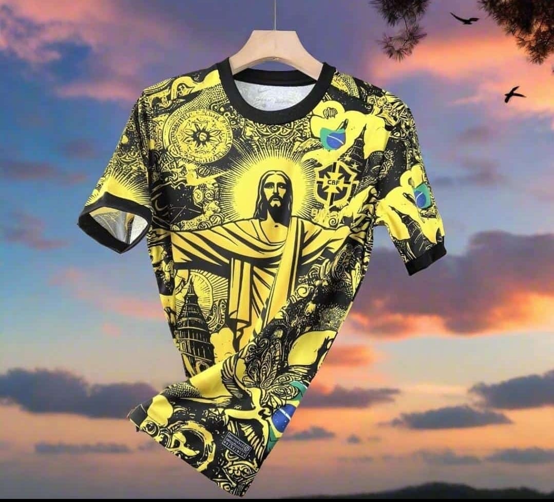 2024 Jesus New Brazil Special Edition Black Grey Adult Football jersey