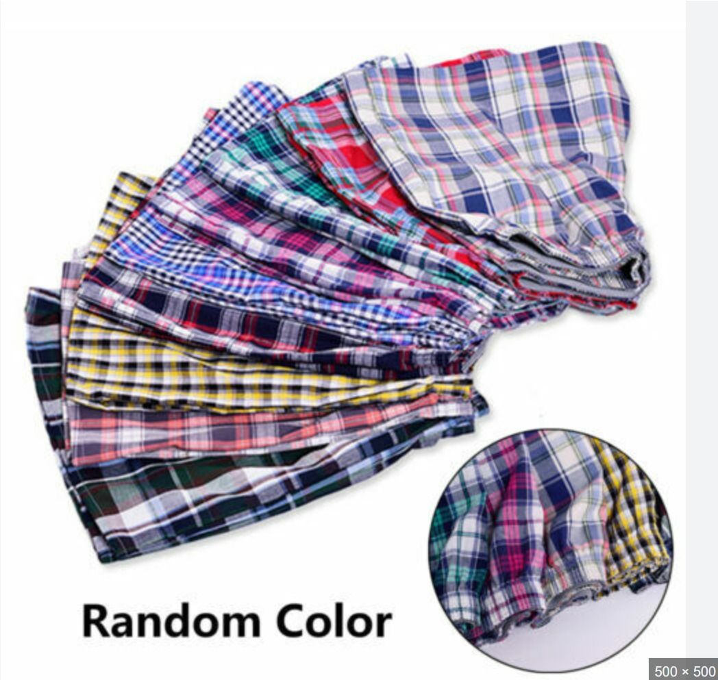 6Pcs Finest Quality Pure Cotton Checked Men's Boxers Very Comfortable Plaid Men Underwear
