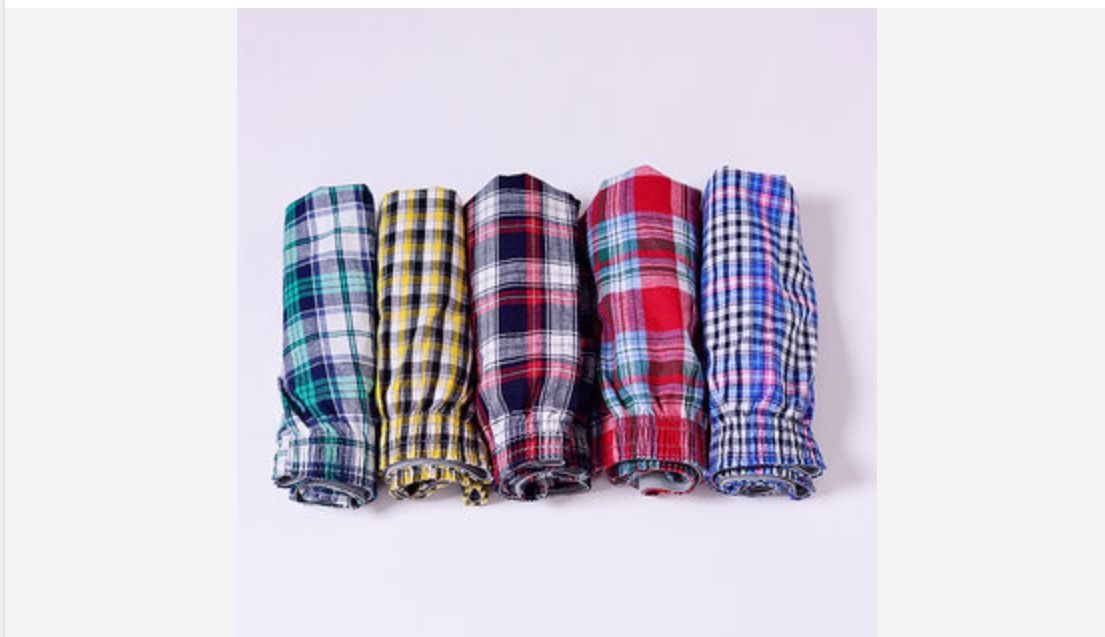 6Pcs Finest Quality Pure Cotton Checked Men's Boxers Very Comfortable Plaid Men Underwear