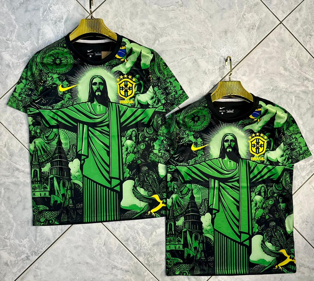 OUTSTANDING!! CLASSIC!! Good Quality Brazil national team Jesus Special Limited Edition Green Jersey 2024-2025.