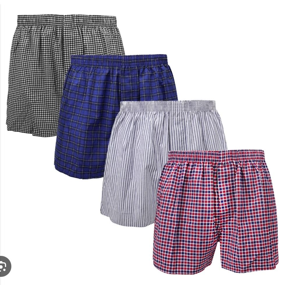 Premium 100% Cotton Mens Boxer Underwear - 4 Pack for Ultimate Comfort