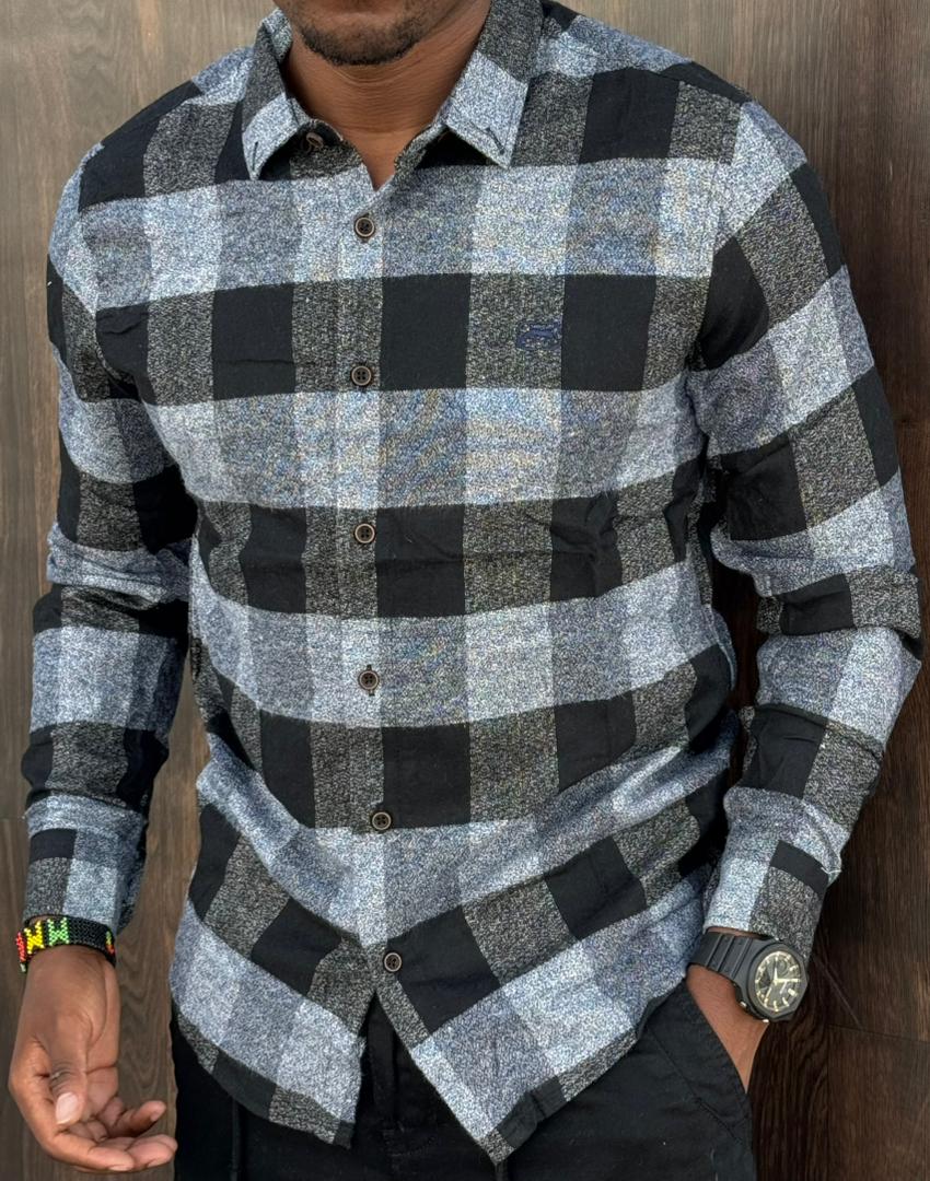 High Quality Trendy Official men's long-sleeve Cotton button-down shirt.