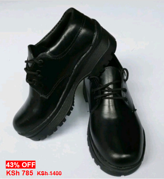 OFFER! UNISEX GENUINE LEATHER SCHOOL SHOES FOR BOYS & GIRLS, LIGHTWEIGHT, DURABLE, COMFORTABLE ALL-DAY, SOLID BLACK, PERFECT FOR SCHOOL & CASUAL SPRING & AUTUMN WEAR