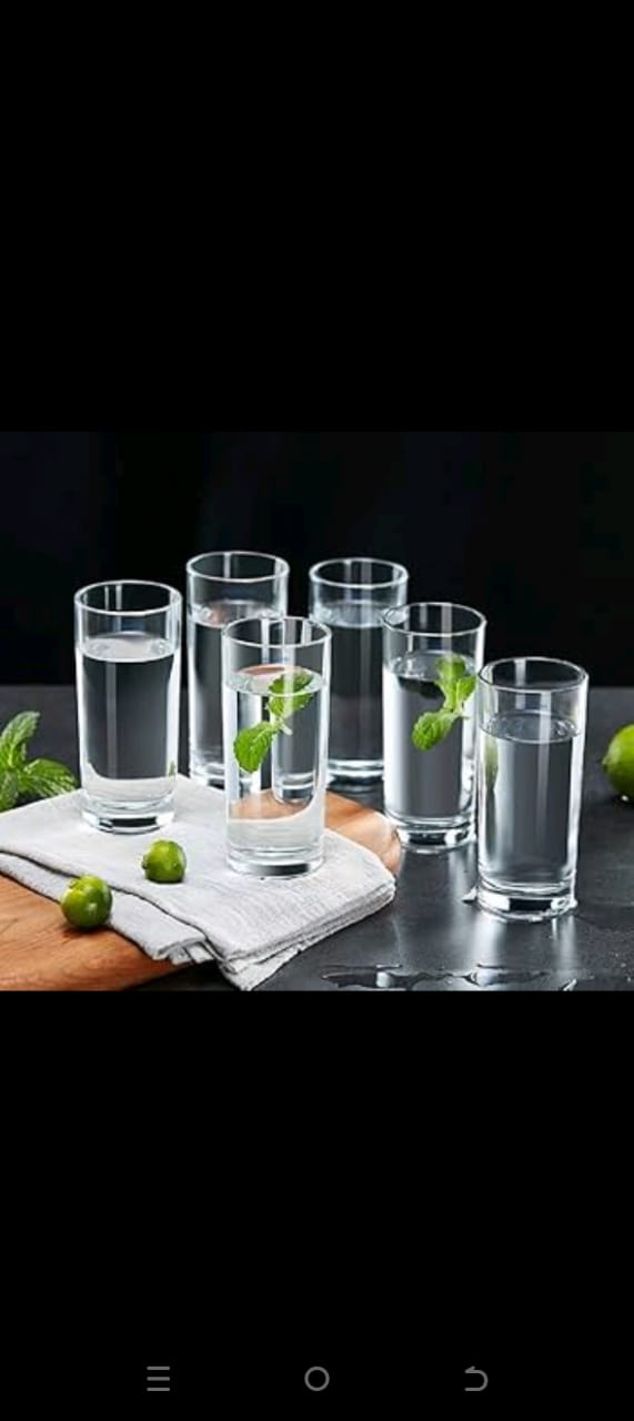 Highbore glass 🔥BMHS6H112 6pcsfavorite drinks in style with this elegant set of 6 highball water/juice glasses. With a 300ml capacity, these glasses are perfect for serving water, juices, cocktails,