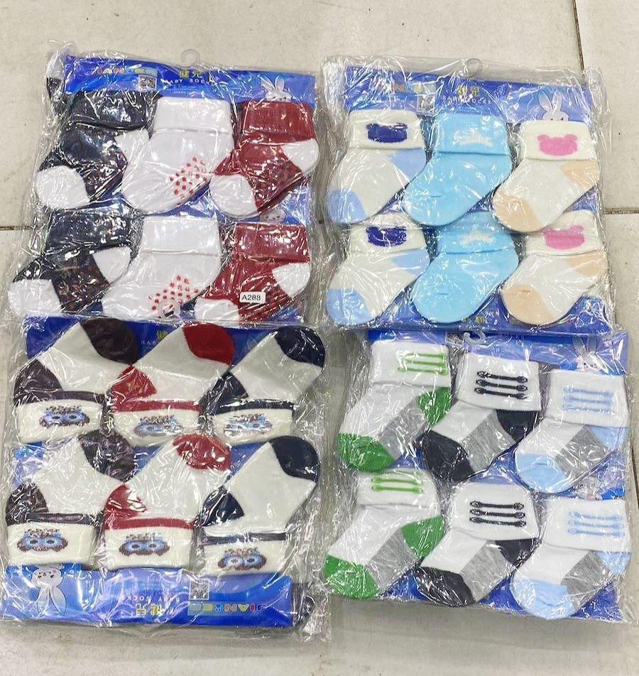12 Pairs/1 Dozen Baby Socks 0-12 Months Infant Cotton Boys Girls Socks Autumn Winter Mixed Color Newborn Socks