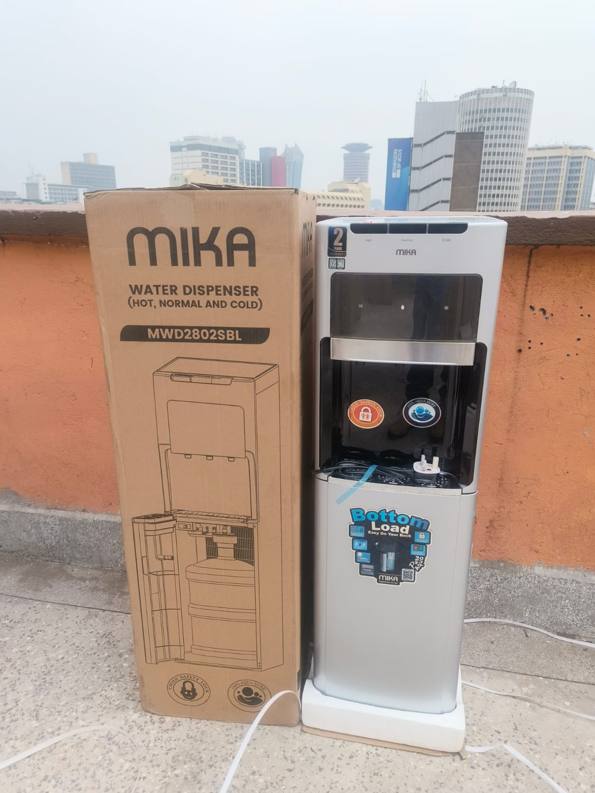 CLEARANCE OFFER Mika MWD2802/SBL - Bottom Load Hot, Normal & Cold Water Dispenser