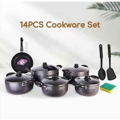 CLEARANCE OFFER TC Top QUALITY 14Pcs Heavy Non-Stick Cooking Pot Sufuria Set