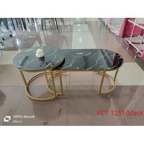 CLEARANCE OFFER 2Pcs Nesting Nordic Luxury Coffee Table Marble Effect