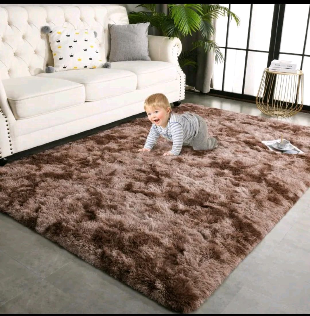 arge Shag Area Rugs for Living Room Bedroom, Tie-Dye Brown Indoor Super Soft Fuzzy Plush Rugs, Upgrade Anti-Skid Modern Furry Rugs Fluffy Carpets for Kids Room Nursery Home Decor