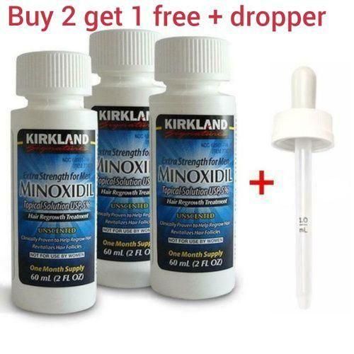 3 bottles Kirkland Minoxidil 5% Extra Strength Hair Regrowth 1 Month Legitimate