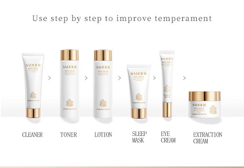 6-Piece Set Skin Care Set Facial Cleanser + Toner + Essence + Face Serum + Moisturizer + Eye Cream To Repair Delicate Skin Control Oil Women's SkinCare Face Care Creams Moisturizers Plant Essence 
﻿