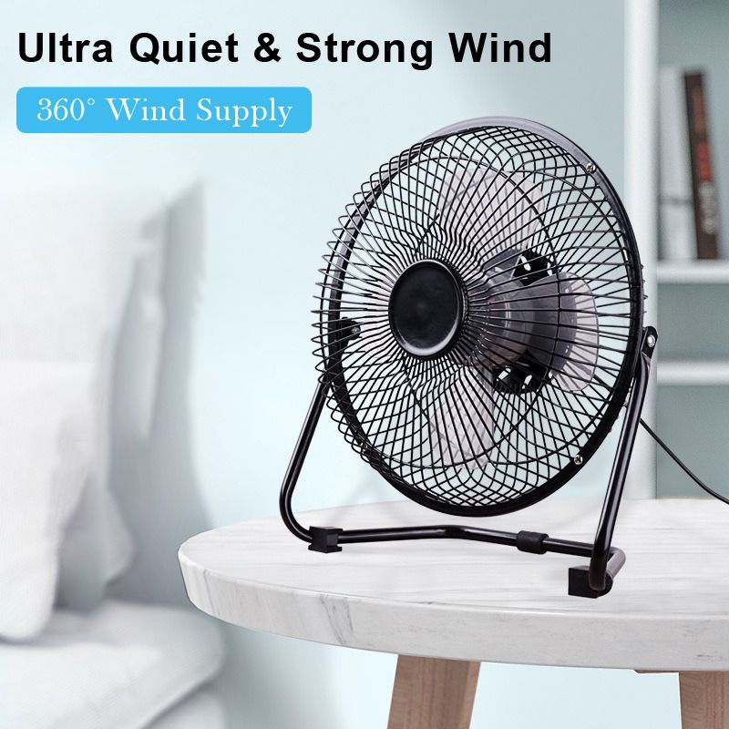 6 Inch Portable USB consumption small fan metal table fan 360° rotation mini fans desktop bass electric fandissipate heat Cooler Cooling Fan for students office workers for PC / Notebook Air cooled