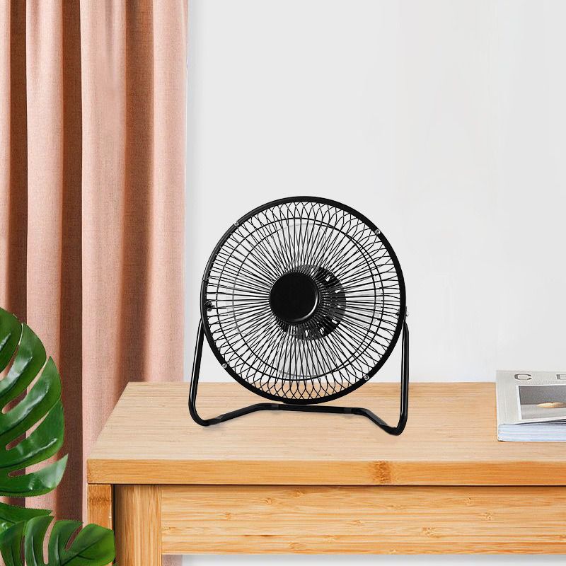 6 Inch Portable USB consumption small fan metal table fan 360° rotation mini fans desktop bass electric fandissipate heat Cooler Cooling Fan for students office workers for PC / Notebook Air cooled