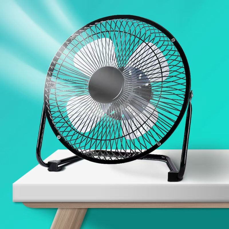 6 Inch Portable USB consumption small fan metal table fan 360° rotation mini fans desktop bass electric fandissipate heat Cooler Cooling Fan for students office workers for PC / Notebook Air cooled