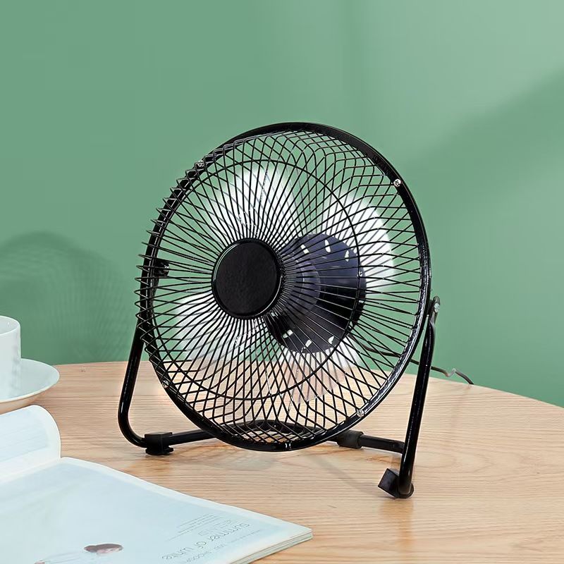 6 Inch Portable USB consumption small fan metal table fan 360° rotation mini fans desktop bass electric fandissipate heat Cooler Cooling Fan for students office workers for PC / Notebook Air cooled