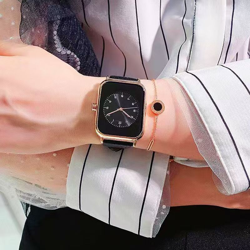 Women Watches Creative Fashion Versatile Quartz Watch Square White Simple Design Ladies Watches Business Silicone Luminous Wristwatch Casual Clock