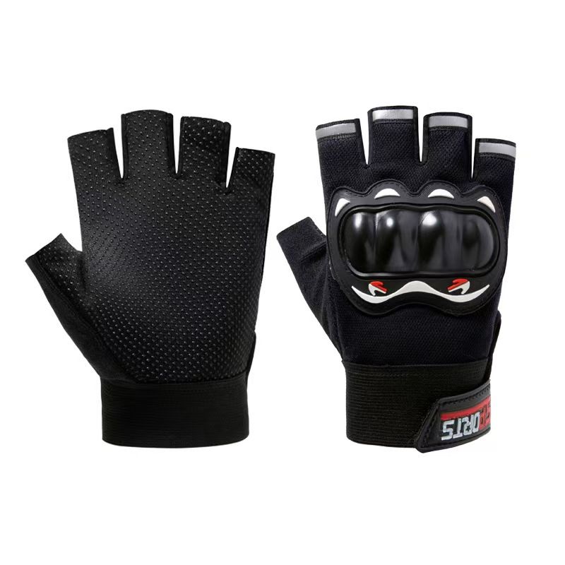 Half-finger gloves motorcycle Protective shell gloves open-finger tactics gloves Cycling Gloves Hard Knuckle Rubber protection Fitness Barbell Equipment Weightlifting riding climbing Touch Screen