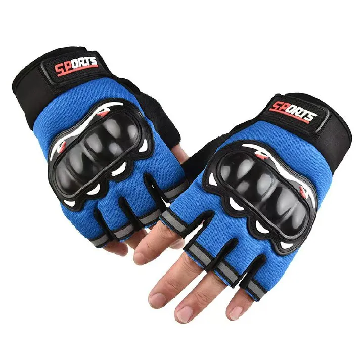 Half-finger gloves motorcycle Protective shell gloves open-finger tactics gloves Cycling Gloves Hard Knuckle Rubber protection Fitness Barbell Equipment Weightlifting riding climbing Touch Screen