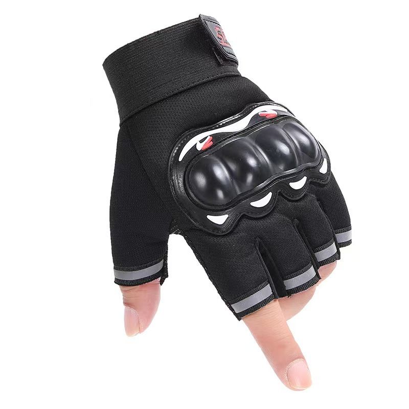 Half-finger gloves motorcycle Protective shell gloves open-finger tactics gloves Cycling Gloves Hard Knuckle Rubber protection Fitness Barbell Equipment Weightlifting riding climbing Touch Screen