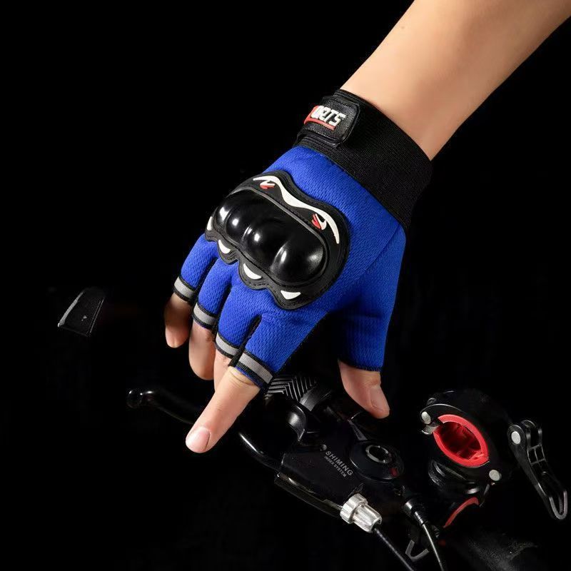 Half-finger gloves motorcycle Protective shell gloves open-finger tactics gloves Cycling Gloves Hard Knuckle Rubber protection Fitness Barbell Equipment Weightlifting riding climbing Touch Screen