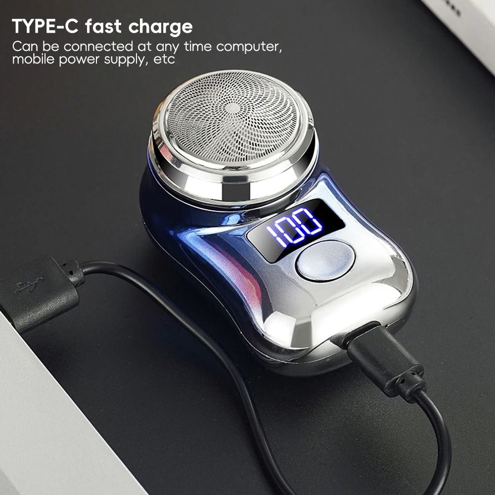 NEW Mini Electric Shaver Shaving machine Beard Shaver Razor Man Shaver Portable USB Rechargeable Portable Led Battery Display man shaver epilator Car Rechargeable Razors Travel Rotary Razors