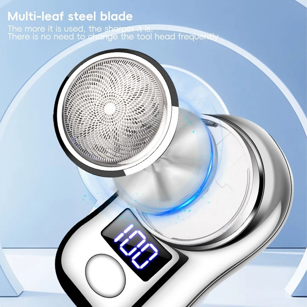 NEW Mini Electric Shaver Shaving machine Beard Shaver Razor Man Shaver Portable USB Rechargeable Portable Led Battery Display man shaver epilator Car Rechargeable Razors Travel Rotary Razors