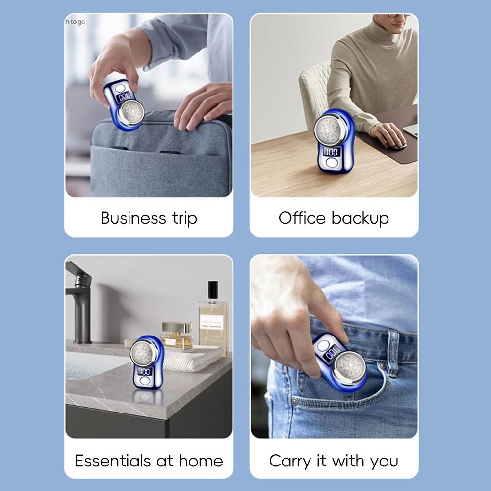 NEW Mini Electric Shaver Shaving machine Beard Shaver Razor Man Shaver Portable USB Rechargeable Portable Led Battery Display man shaver epilator Car Rechargeable Razors Travel Rotary Razors