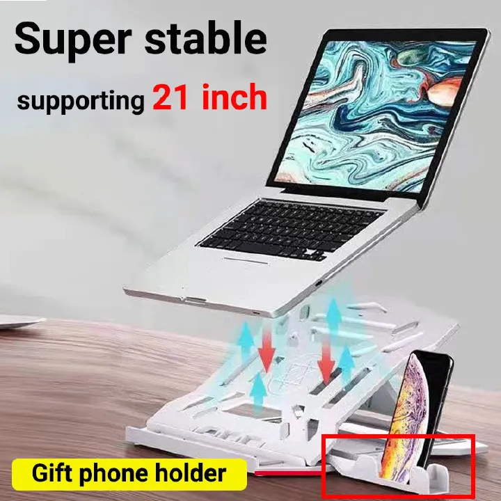 Computer stand laptop base  eight level adjustment  laptop stand height  heat dissipation  lifting bracket  heat dissipation rotatable pad with turntable