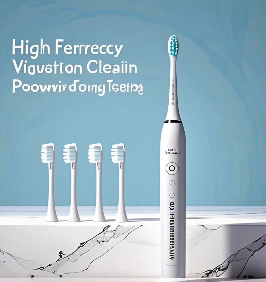 Electric toothbrush adult toothbrush IPX7 waterproof DuPont brush head rechargeable fully automatic sound wave fine soft bristle USB rechargeable 6 modes, with replacement brush head