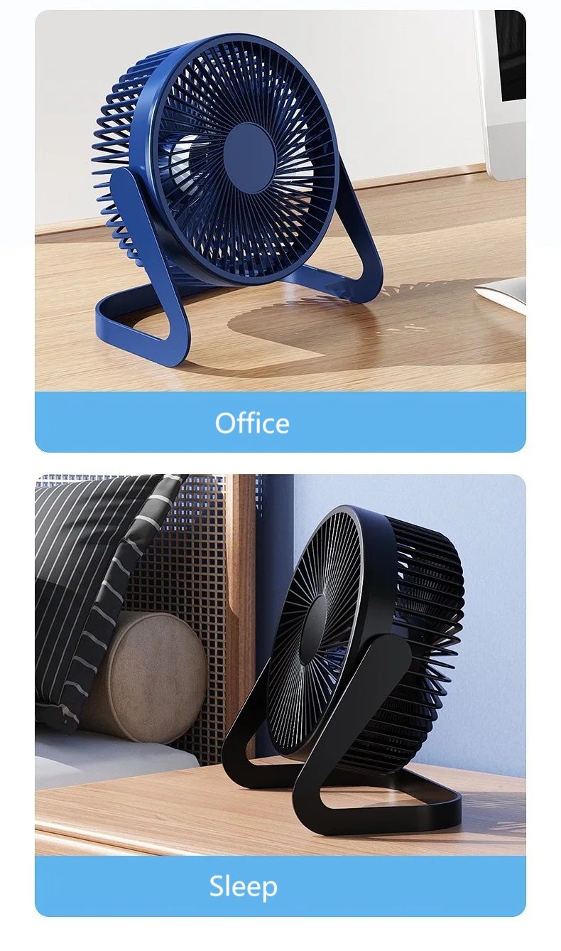 5 Inch Desk Fan Portable USB Small Mute Fan Table Fan 360° Rotation Mini Fans Desktop Bass Electric Fandissipate Heat Cooler Cooling Silent Fans For Students Office Workers For PC Notebook Air-cooled