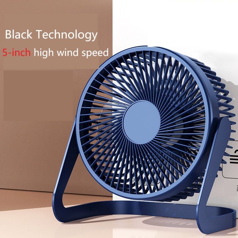 5 Inch Desk Fan Portable USB Small Mute Fan Table Fan 360° Rotation Mini Fans Desktop Bass Electric Fandissipate Heat Cooler Cooling Silent Fans For Students Office Workers For PC Notebook Air-cooled