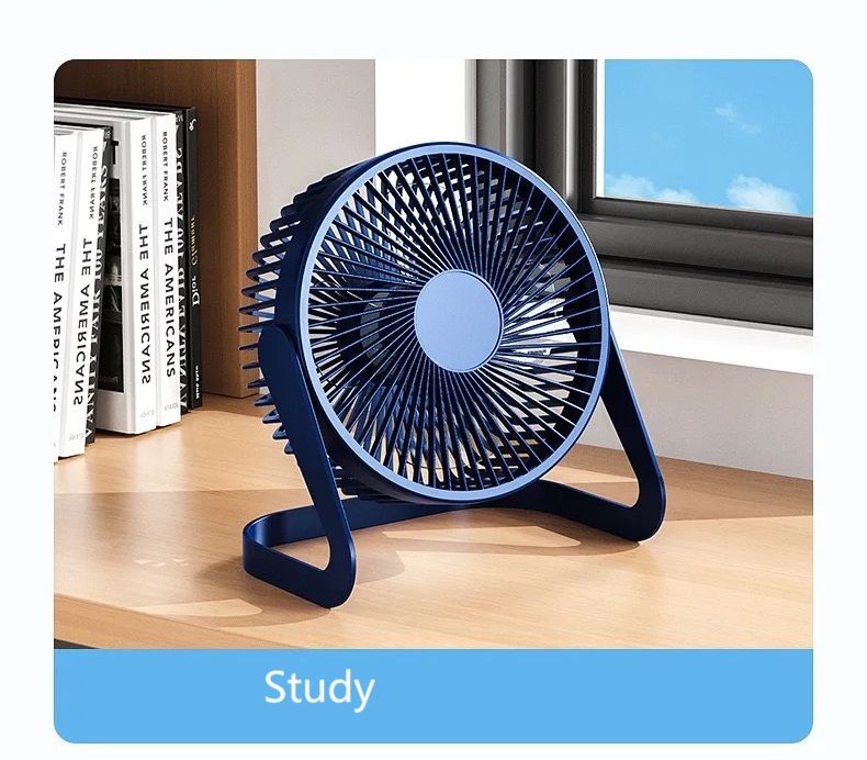 5 Inch Desk Fan Portable USB Small Mute Fan Table Fan 360° Rotation Mini Fans Desktop Bass Electric Fandissipate Heat Cooler Cooling Silent Fans For Students Office Workers For PC Notebook Air-cooled