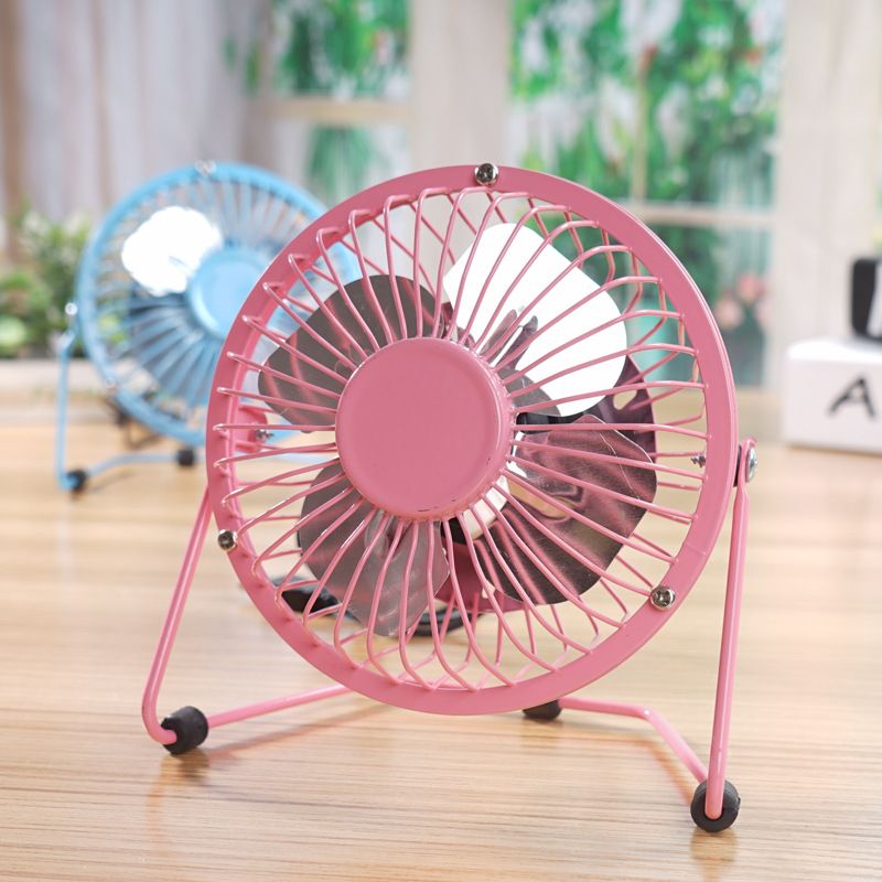 6 Inch Portable USB consumption small fan metal table fan 360° rotation mini fans desktop bass electric fandissipate heat Cooler Cooling Fan for students office workers for PC / Notebook Air cooled