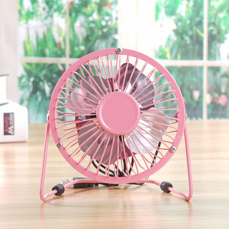 6 Inch Portable USB consumption small fan metal table fan 360° rotation mini fans desktop bass electric fandissipate heat Cooler Cooling Fan for students office workers for PC / Notebook Air cooled