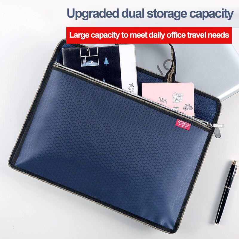 New Large Capacity Handheld Briefcase File Bag Business Document Bag Dustproof Waterproof Case Oxford Cloth Material Bag Office Meeting Bag Zipper Bag Laptop Document Organizer Bag File Folder