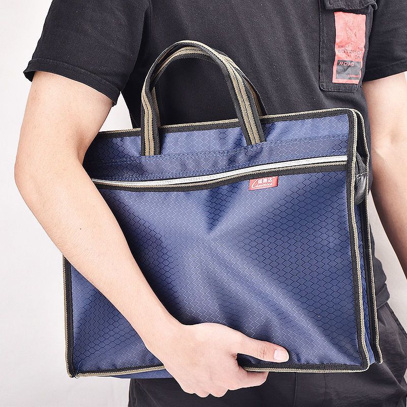 New Large Capacity Handheld Briefcase File Bag Business Document Bag Dustproof Waterproof Case Oxford Cloth Material Bag Office Meeting Bag Zipper Bag Laptop Document Organizer Bag File Folder