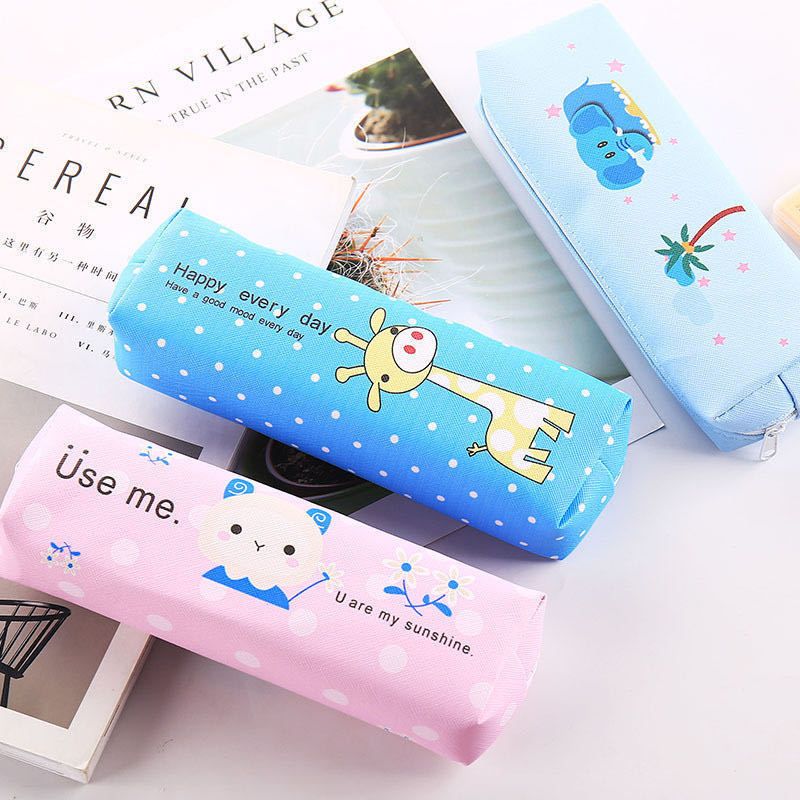 school Large capacity cute pen bag Pouch pencil case PU leather Durable easy carry simple / fashion / stationery bag / stationery box School College Office Organizer for boys and girls Adults Student