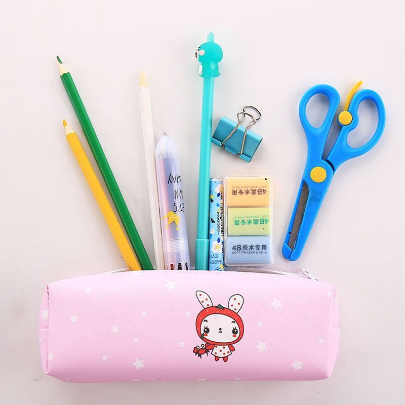 school Large capacity cute pen bag Pouch pencil case PU leather Durable easy carry simple / fashion / stationery bag / stationery box School College Office Organizer for boys and girls Adults Student