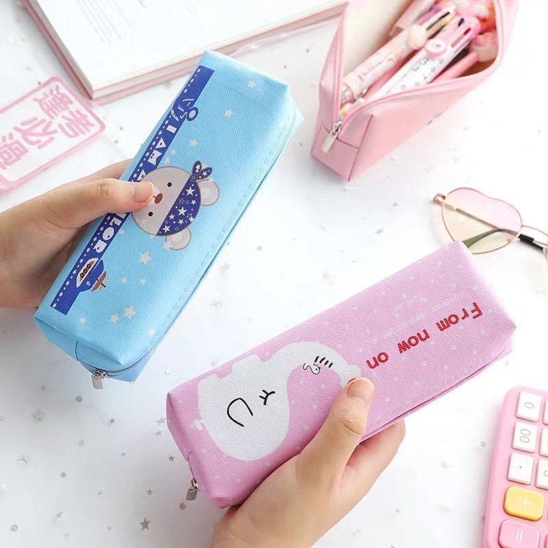 school Large capacity cute pen bag Pouch pencil case PU leather Durable easy carry simple / fashion / stationery bag / stationery box School College Office Organizer for boys and girls Adults Student