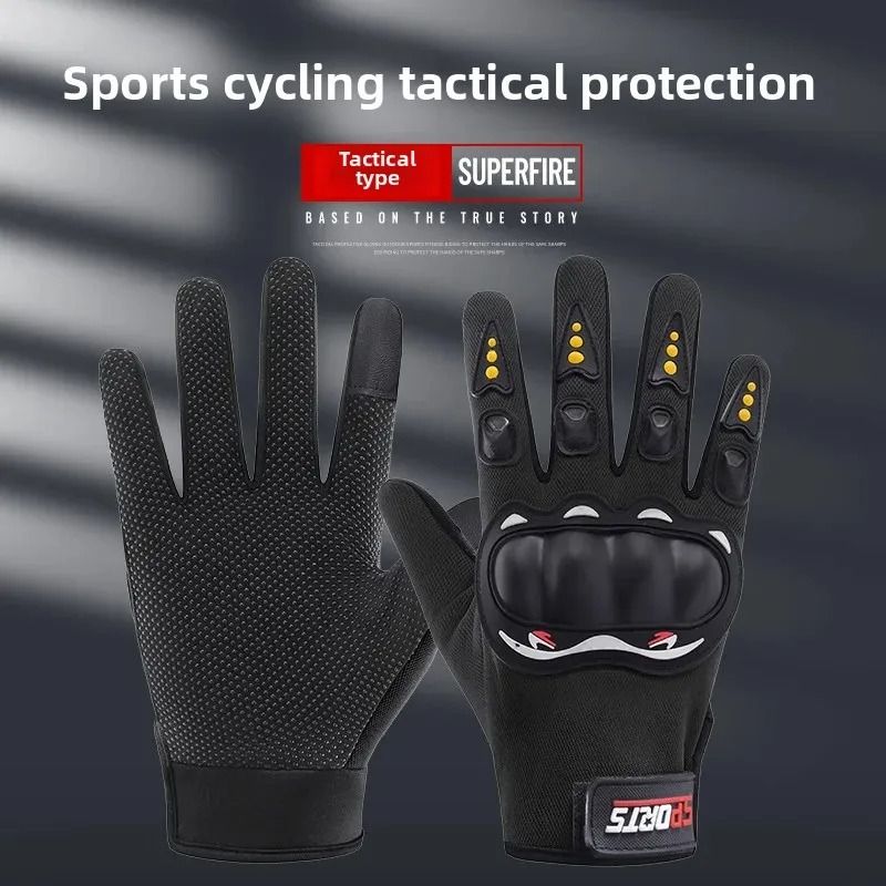 Men Tactical Gloves Long Wrist Motorcycle Gloves Hard Shell Rubber Protection durable Anti Slip touch screen Cycling Gloves Men's Gloves Women's Gloves Outdoor Sports Off-road Racing Riding Equipment