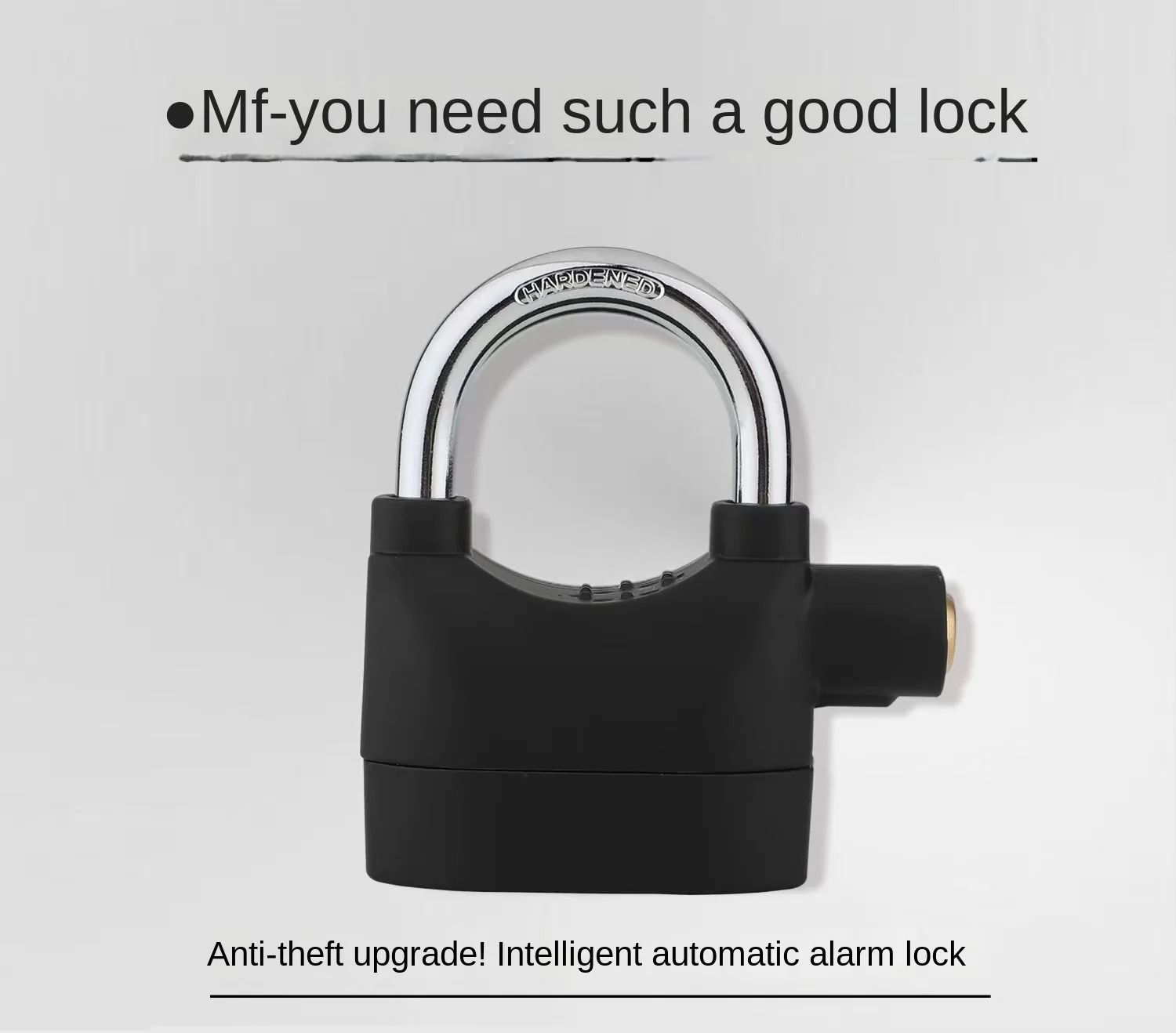 Smart Alarm Lock Security Padlock Siren Home Tools Household Sensors Alarms Lock Aluminum Alloy Anti-Theft Lock Warehouse Door Lock Bicycle Motorcycle Disc Brake Lock Anti-Theft Lock 6 Batteries 3 key