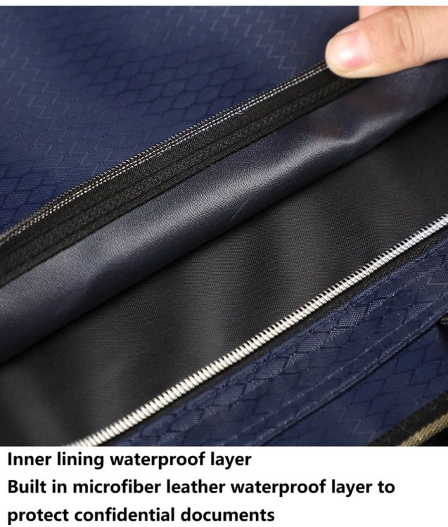 New Large Capacity Handheld Briefcase File Bag Business Document Bag Dustproof Waterproof Case Oxford Cloth Material Bag Office Meeting Bag Zipper Bag Laptop Document Organizer Bag File Folder