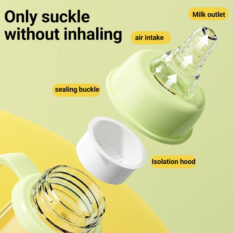 Baby Infant Newborn Bottle Anti Choke Non-spill Baby Bottles Safe Water Bottles Learning Cup Training Cup140/180/240ml Wide Caliber Feeding Bottle Toddler Food-grade Silicone Milk Bottle With Handle