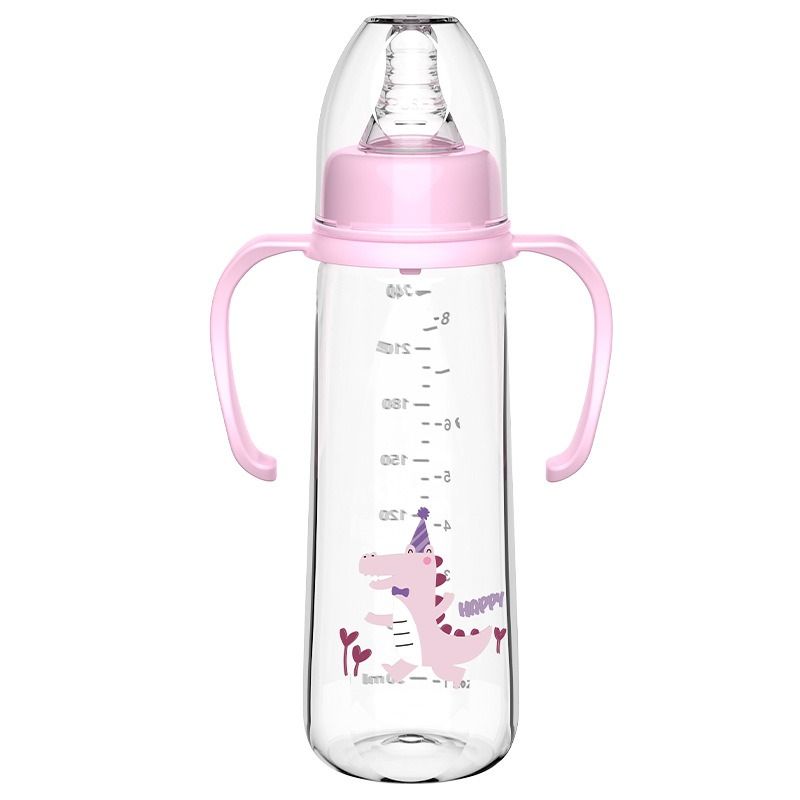 Baby Infant Newborn Bottle Anti Choke Non-spill Baby Bottles Safe Water Bottles Learning Cup Training Cup140/180/240ml Wide Caliber Feeding Bottle Toddler Food-grade Silicone Milk Bottle With Handle