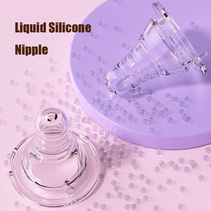 Baby Infant Newborn Bottle Anti Choke Non-spill Baby Bottles Safe Water Bottles Learning Cup Training Cup140/180/240ml Wide Caliber Feeding Bottle Toddler Food-grade Silicone Milk Bottle With Handle