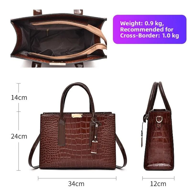 New Quality Fashion Ladies Shoulder Bags Women Handbags Tote Bag Crocodile-patterned PU leather Ladies Handbag Ladies Bags Sling Bags Hand Bags Slingbags Large Capacity Durable Classic Fashion Luxury