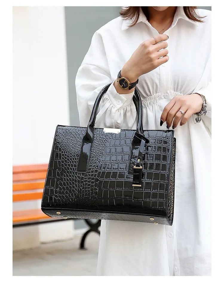 New Quality Fashion Ladies Shoulder Bags Women Handbags Tote Bag Crocodile-patterned PU leather Ladies Handbag Ladies Bags Sling Bags Hand Bags Slingbags Large Capacity Durable Classic Fashion Luxury